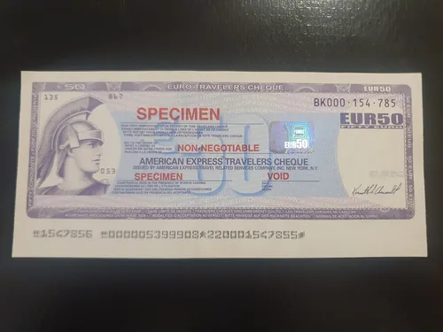 Colección Rareza - Cheque Viajero American Express Specimen
