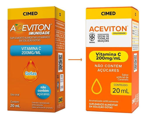Aceviton Imunidade 20mg/ml Sabor Caramelo Com 20ml Sem Sabor