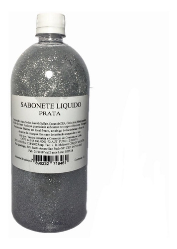 Sabonete Liquido Com Glitter 1 Litro Prata