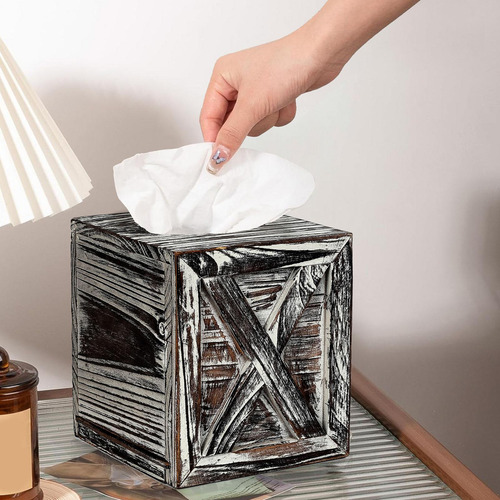Caja De Pañuelos De Madera, Soporte Para Papel Facial,