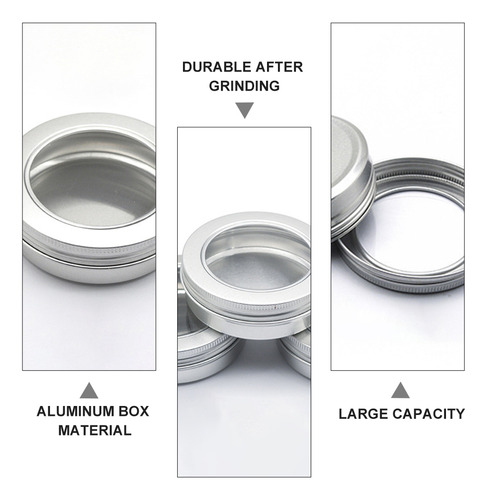 24 Tarros De Aluminio De 100 Ml Con Tapa Transparente A Prue