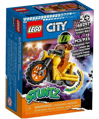 Lego City - Moto De Acrobacias Demolidoras - 60297 - 12 Pçs Quantidade De Peças 12