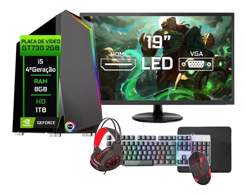 Pc Gamer Completo I5 8gb Hd 1tb Hdmi Placa de Vídeo Monitor