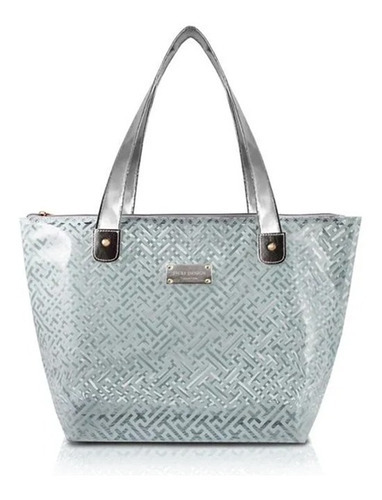 Bolsa Shopper Transparente Diamantes Jacki Design - Abc17573 Cor Prata