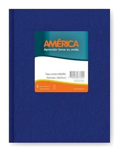 3 Cuaderno America 16x21 Cm Tapa Dura Forrado 42 Hojas Color Azul marino