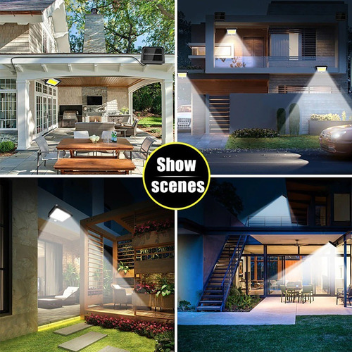 Lámpara Solar Recargable Luz Solar Exterior Jardin 100 Led