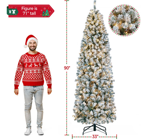 Árbol De Navidad Preiluminado 2.3 Metros Con 350 Luces