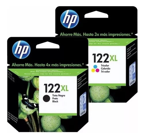 Pack Hp 2 Tintas 122xl Negro Y Color Original C/iva