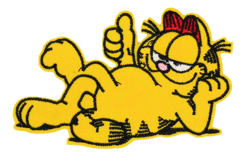 Parche De Garfield Acostado - Adherible - Alta Calidad