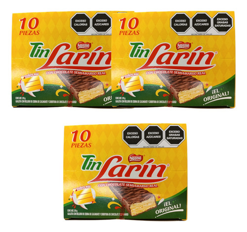 Tin Larín 10pz Chocolate Galleta Y Crema Cachuate Nestle