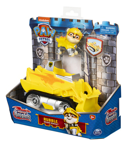 Vehículo Paw Patrol Rescue Knights Rubble 3+ Color Amarillo