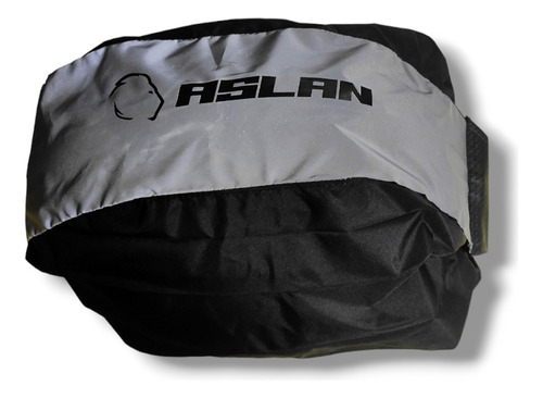 Bolso Porta Casco Negro Con Gris  Reflectivo Aslan