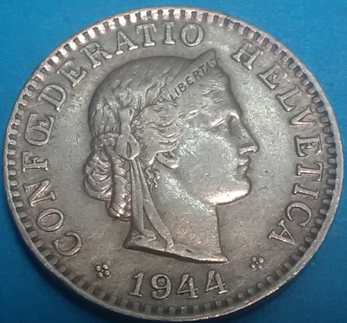 Suiza Moneda 20 Rappen 1944