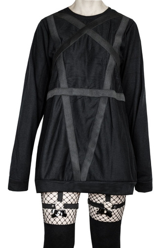 Buzo Oversized Pentagrama Punk Gótico Kawaii Grunge