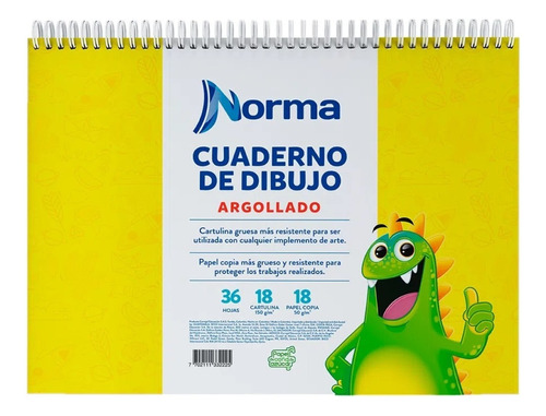  Norma DIBUJO Clásico 18 hojas  blanca 1 materias unidad x 1 22.8cm x 29.8cm amarillo