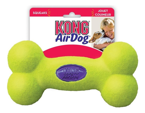 Kong Airdog Squeaker Bone Talla S Color Verde lima