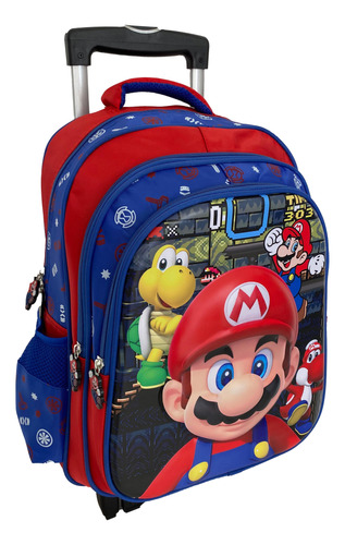 Morral Mochila Con Ruedas+lonchera Super Mario Bros.