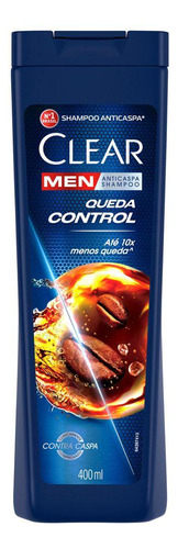 Kit 2 Shampoos Clear Men Anticaspa Queda Control 400ml