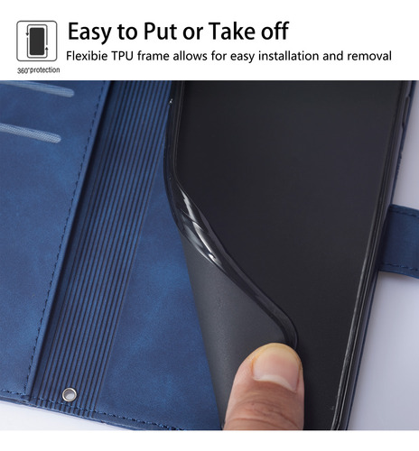 Funda De Piel Empresarial Para Motorola E15, A Prueba De Salpicaduras, 3 Ranuras Para Tarjetas, Soporte, Bloqueo Rfid, 6 Colores