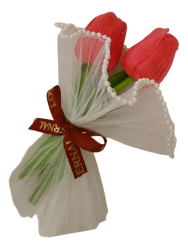 Bouquet Flor Artificial Decoración Decorativa Elegante Rojo