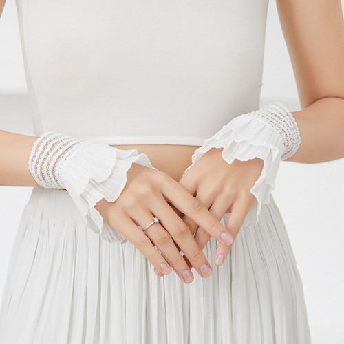 . Camisa Desmontable Con Puños Plisados Y Puños De Moda For