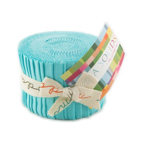 Jelly Roll Junior Bella Solids Robins Egg Blue 20 Tiras...