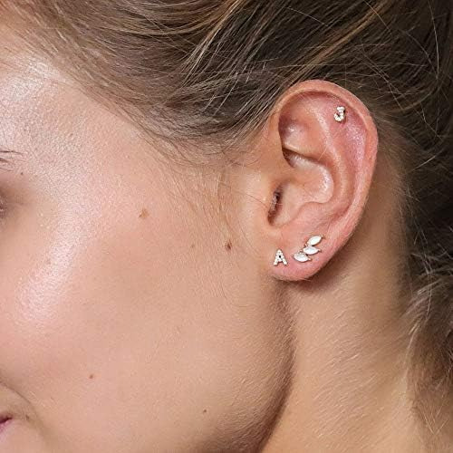 Pendientes Con Letra A, Aretes Con Inicial De Circonita Con