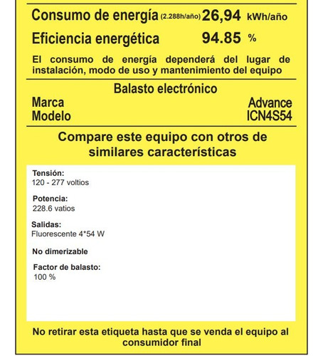 Balastro Electrónico Philips 4x54w T5 120-277v 913710268509