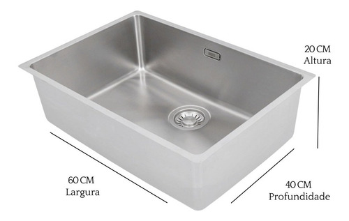 Cuba Embutir E Sobrepor Línea Franke 60x40 C/ Válvula+sifão Cor Inox