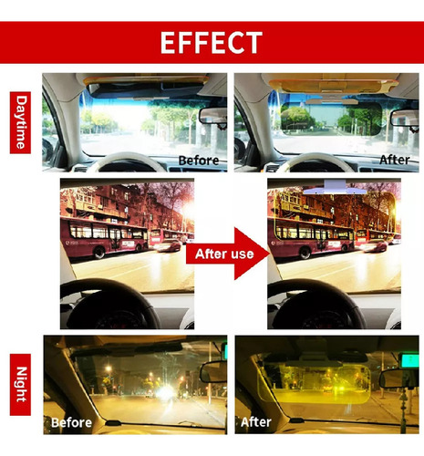 Viseira Solar Para Carro Antirreflexo Diurna E Noturna
