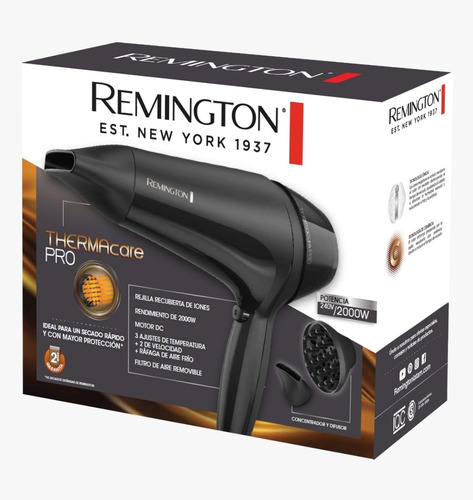 Secador De Pelo Remington D12a Thermacare 2200w Frio Calor