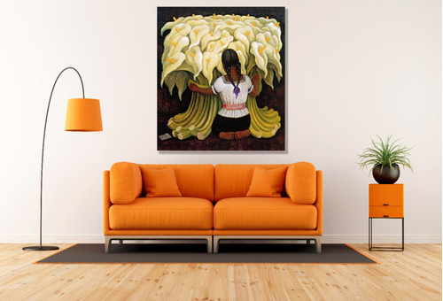 Cuadro Vanguardista Canvas  Vendedora Diego Rivera  120x120