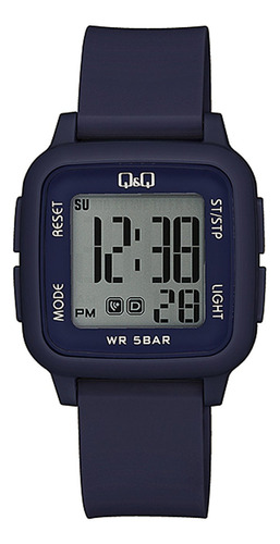 Reloj Q&q Digital De Dama / Hombre Pvc / Goma Azul Css Color del fondo Gris