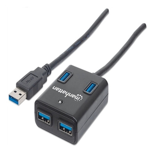 Imagen 1 de 2 de Hub De 4 Puertos Usb 3.0 Manhattan Compatible Mac, Pc