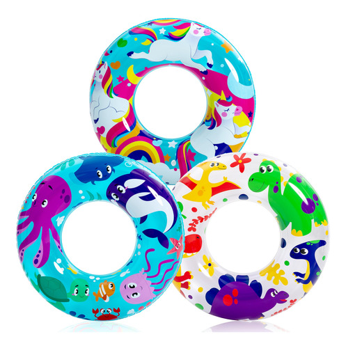 Salvavidas Inflables Para Niños Dinosaurios Unicornio Y Mar Multicolor