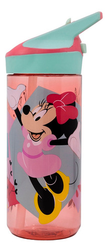 Botella Tritán Minnie 620ml Con Pajita Color Rosa