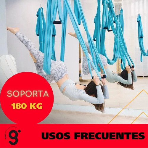 Imagen 5 de 9 de Columpio Hamaca Aero Yoga Nylon Reforzado Antidesgarre