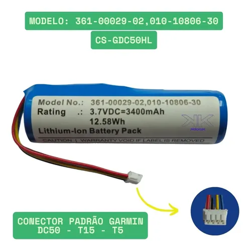 Coleira Garmin T5 / Tt15 Bat.eria 3.400mah Nova C/ Garantia