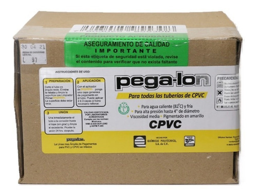 Imagen 3 de 4 de Pegalon - Cemento Cpvc - Caja Con 4 Botes De 500 Ml