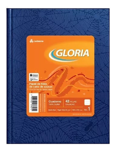  Cuaderno Gloria Tapa Dura 42hs Rayado Araña Pack X  5 U.
