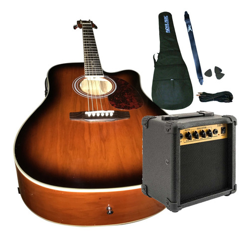 Combo Guitarra Electroacustica Afinador Amplificador