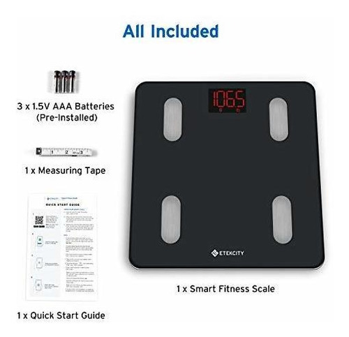 Báscula Inteligente Etekcity Scales C/wifi/bluetooth - Negro