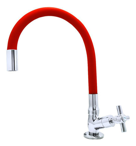 Torneira Para Cozinha De Mesa Gourmet Flexível Vermelho C31