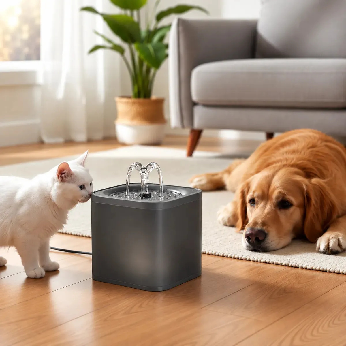 Fuente Bebedero Automático Para Perros Gatos Mascotas 2L USB Con Filtro Dispenser Agua KOABIT