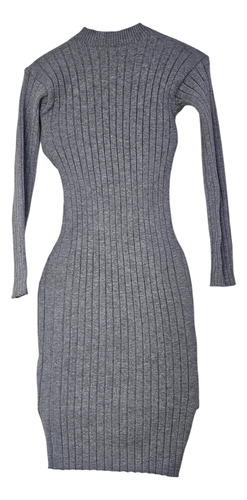 Vestido Tubo Lana Bremer, Media Polera, Manga Larga, Bremer