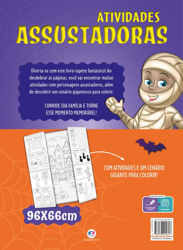 Kit 2 Livros De Colorir - Uma Casa Muito Bem Assombrada Aquarela E Tapete Atividades Assustadoras