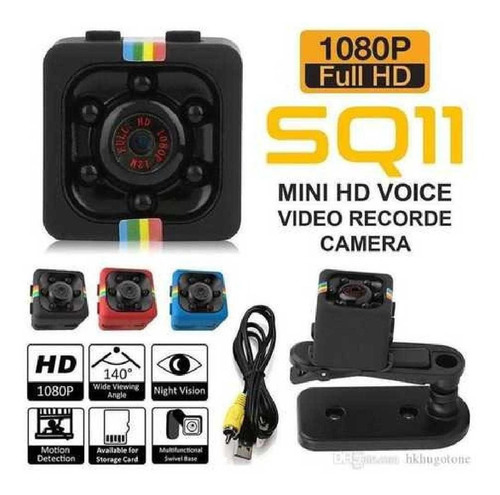 Imagen 5 de 5 de Mini Camara Hd 1080p Black Sq 11 Seguridad