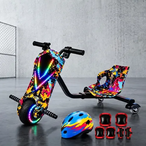 Patinete Triciclo Infantil Drift Elétrico Brinquedo 100kg Vermelho