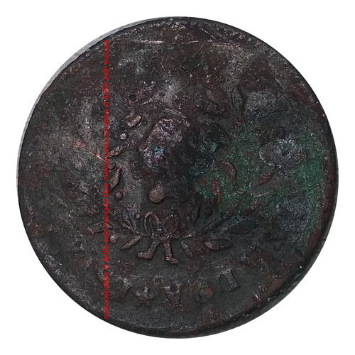 Moneda 1/4 Real 1859 Mexico Ceca Culiacan Sinaloa Alisada (Usado)