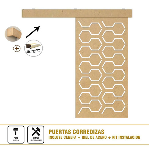 Puerta Corrediza Panel Decorativo Separador De Ambientes